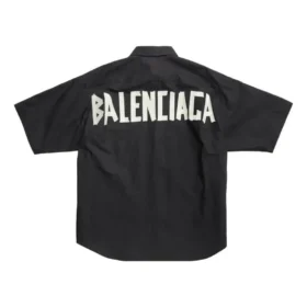 T-shirt med korta ärmar i Tape Type-modell, stor passform ”Black” 738761TNM601000
