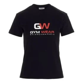 T-shirt med logotryck och rund hals, svart 612964TIVD51000