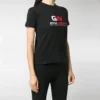 T-shirt med logotryck och rund hals, svart 612964TIVD51000
