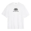 T-shirt med logotryck på bröstet, kortärmad, vit 570813TEV489044