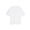 T-shirt med logotryck på bröstet, kortärmad, vit 570813TEV489044