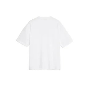 T-shirt med logotryck på bröstet, kortärmad, vit 570813TEV489044