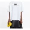 T-shirt med logotryck på bröstet, kortärmad, vit 570813TEV489044