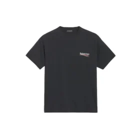T-shirt med logotyp, lös passform, korta ärmar, unisex, svart 556150TAV441000