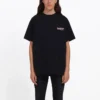 T-shirt med logotyp, lös passform, korta ärmar, unisex, svart 556150TAV441000