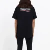 T-shirt med logotyp, lös passform, korta ärmar, unisex, svart 556150TAV441000
