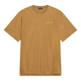 T-shirt med logotyp, medium passform ”Beige” 612966TLVB39504