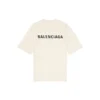 T-shirt med logotyp, medium passform, ”Beige” 612966TMVF49069