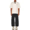 T-shirt med logotyp, medium passform, ”Beige” 612966TMVF49069