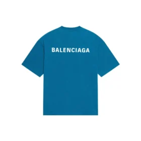 T-shirt med logotyp, medium passform ”Blue” 612966TLVB99567