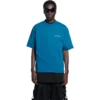 T-shirt med logotyp, medium passform ”Blue” 612966TLVB99567