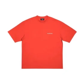 T-shirt med logotyp, medium passform ”Bright Red” 612966TMVF43168