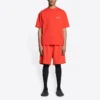 T-shirt med logotyp, medium passform ”Bright Red” 612966TMVF43168