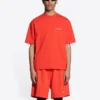 T-shirt med logotyp, medium passform ”Bright Red” 612966TMVF43168
