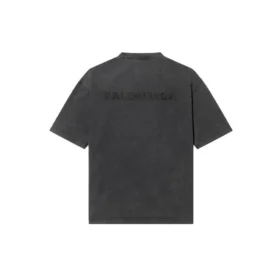T-shirt med logotyp, medium passform, ”grå” 612966TLVB91146