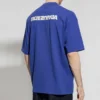 T-shirt med logotyp, medium passform ”Indigo” 612966TLVB34388