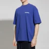 T-shirt med logotyp, medium passform ”Indigo” 612966TLVB34388