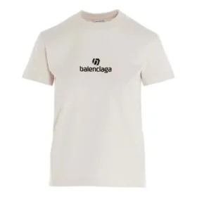 T-shirt med logotyp och rund hals, grå/vit 612964TJVD99054