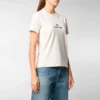 T-shirt med logotyp och rund hals, grå/vit 612964TJVD99054