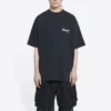 T-shirt med motiv från Political Campaign, stor passform ”Washed Black” 641675TKVJ19034