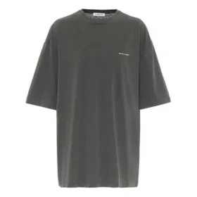 T-shirt med rund hals, liten logotyp och korta ärmar, grå 556104TYK281055