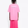 T-shirt med rund hals och Political Campaign logotyp, rosa/röd 641655TJVF75713
