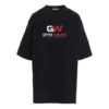 T-shirt med rund hals och tryck, svart 620941TIVD51000
