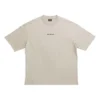 T-shirt med ryggtryck, medium passform ”Beige” 612966TOVJ89763