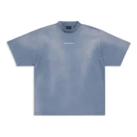 T-shirt med ryggtryck, medium passform ”Blue White” 764235TPVK14313