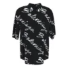 T-shirt med Scribble-logotyp, korta ärmar och minimalistisk design ”Black White” 681813TML131070