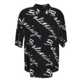 T-shirt med Scribble-logotyp, korta ärmar och minimalistisk design ”Black White” 681813TML131070