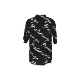 T-shirt med Scribble-logotyp, korta ärmar och minimalistisk design ”Black White” 681813TML131070