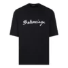 T-shirt med skriptlogotyp ”Black White” 612966TMVB41070