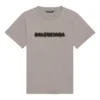 T-shirt med suddigt logo-hål, retroklassisk, kortärmad, unisex, grå 661705TKVD58174