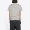 T-shirt med suddigt logo-hål, retroklassisk, kortärmad, unisex, grå 661705TKVD58174