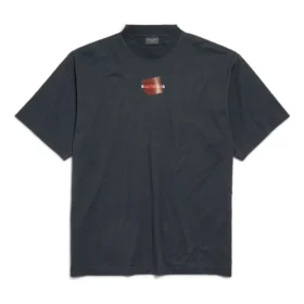 T-shirt med tejpad Balenciaga-rygg ”Black” 764235TSVG28737