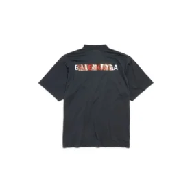 T-shirt med tejpad Balenciaga-rygg ”Black” 764235TSVG28737
