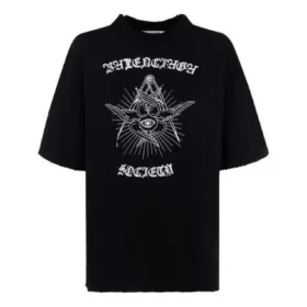 T-shirt med tryck, kortärmad, svart 641532TJV781000