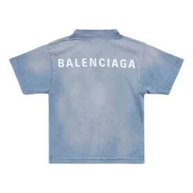 T-shirt med tryck på ryggen ”Blue White” 681864TPVK14313