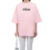 T-shirt med tryckt logotyp, kortärmad, rosa/röd 620941TIVG91900