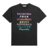 T-shirt med tryckt logotyp och korta ärmar ”Svart” 612965TJVI32771