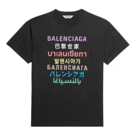 T-shirt med tryckt logotyp och korta ärmar ”Svart” 612965TJVI32771