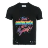T-shirtar i jersey med sliten grafisk tryck och smal passform ”Washed Black” 612964TMVH31055