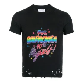 T-shirtar i jersey med sliten grafisk tryck och smal passform ”Washed Black” 612964TMVH31055