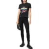 T-shirtar i jersey med sliten grafisk tryck och smal passform ”Washed Black” 612964TMVH31055
