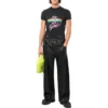 T-shirtar i jersey med sliten grafisk tryck och smal passform ”Washed Black” 612964TMVH31055