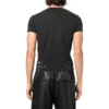 T-shirtar i jersey med sliten grafisk tryck och smal passform ”Washed Black” 612964TMVH31055