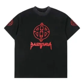T-shirtar med metall-BB-schablon ”Black Red” 764235TPVI21568