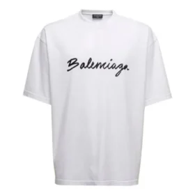 T-shirtar med skriptlogotyp ”White/Black” 612966TMVB49040