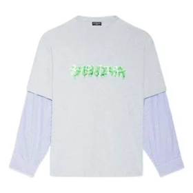 T-shirtar med Slime-logotyp i flera lager ”Grey” 671401TLVF11203